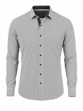 MMXIV Men’s Striped Button Down Shirt Size XL‎ Black White Polka Dot Trim